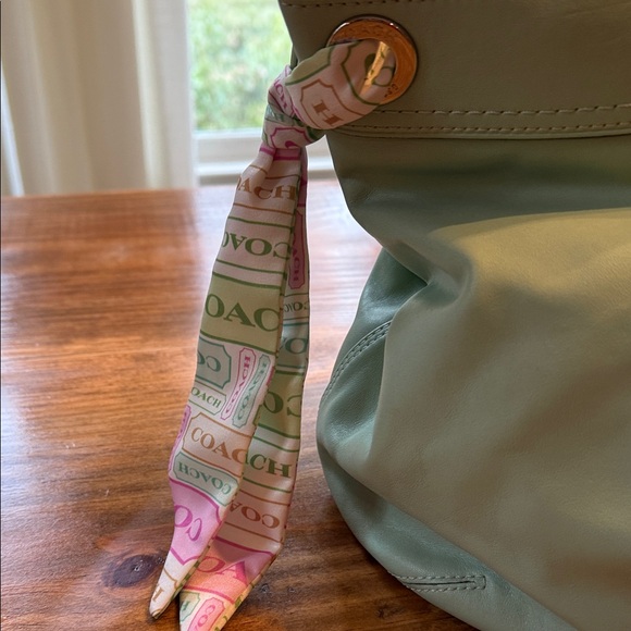 Coach Mint Green Leather Shoulder Bag